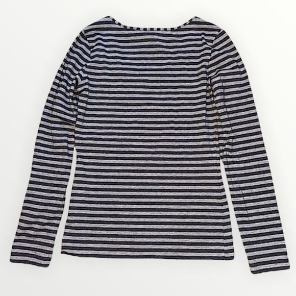 ESCADA Sport Striped Cotton Long Sleeve T-Shirt - Picture 2 of 9